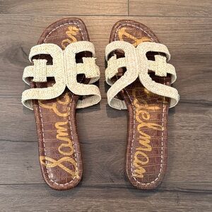 Sam Edelman Beige and Brown Slide Sandals